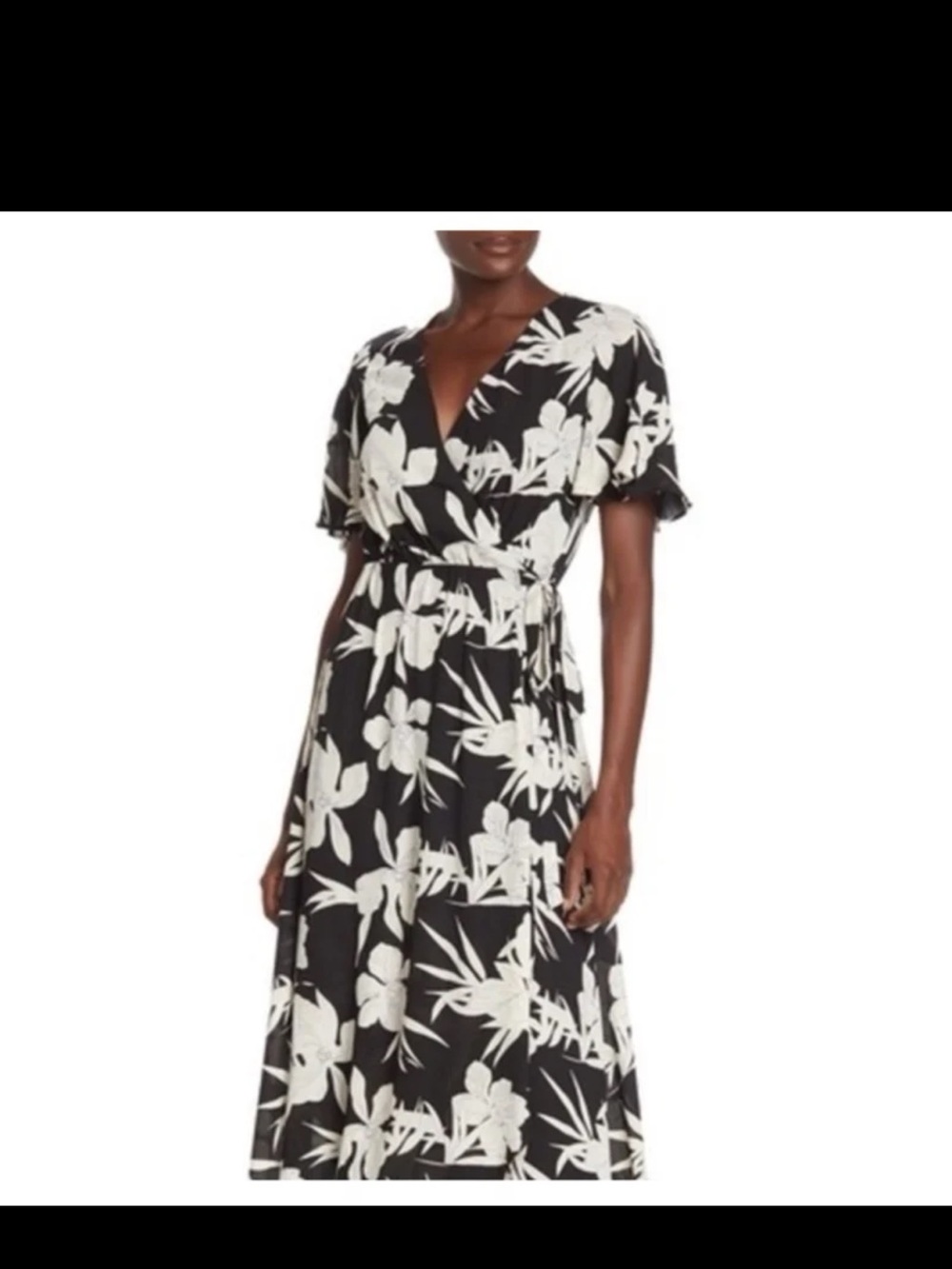 Show Me Your Mumu Sophia Black and White Floral Wrap Maxi Dress size XL - Picture 6 of 12